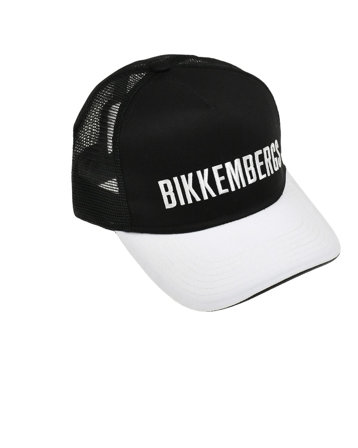 Бейсболка белым логотипом, черная Bikkembergs