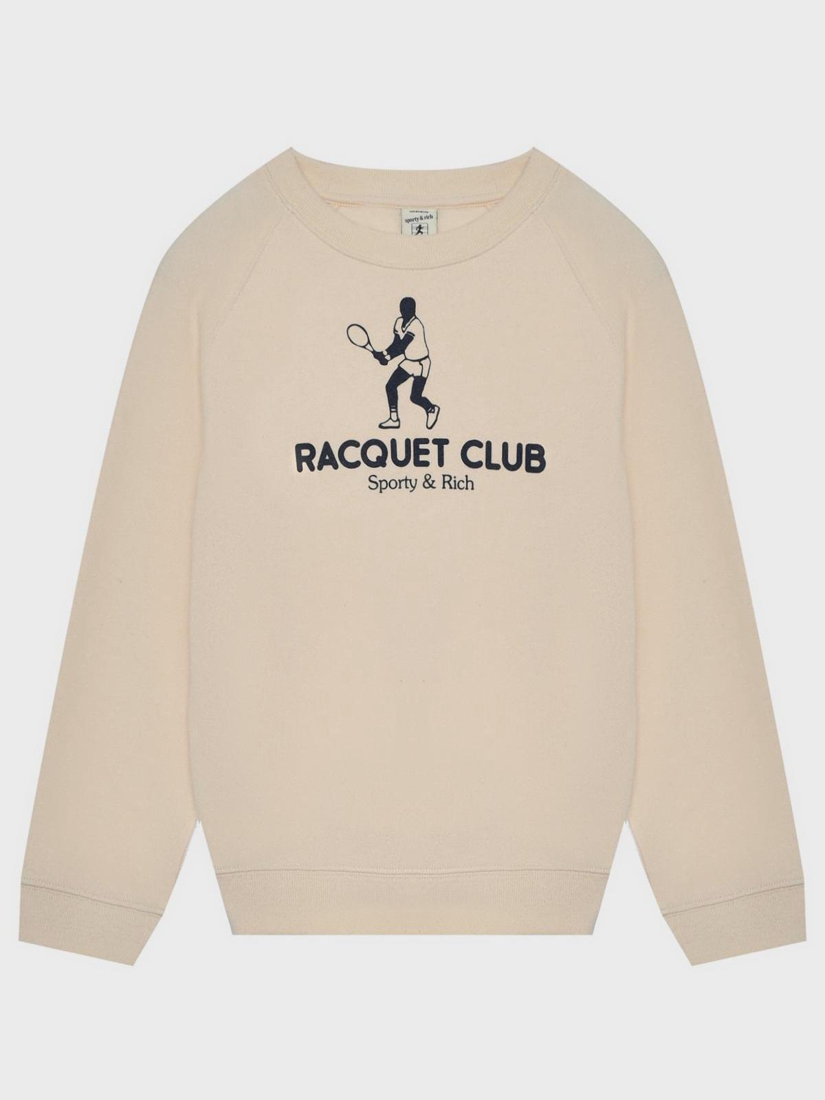 Sporty&Rich | Свитшот c надписью racquet club, кремовый Sporty&Rich