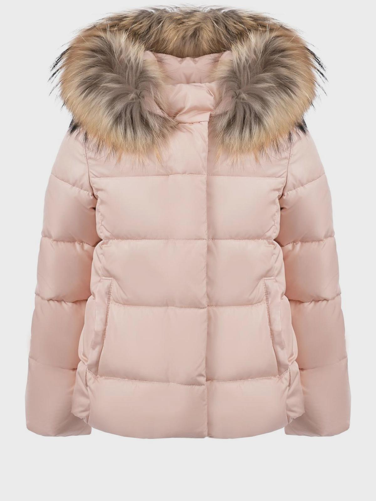 IL Gufo | Розовая куртка с отделкой мехом енота IL Gufo