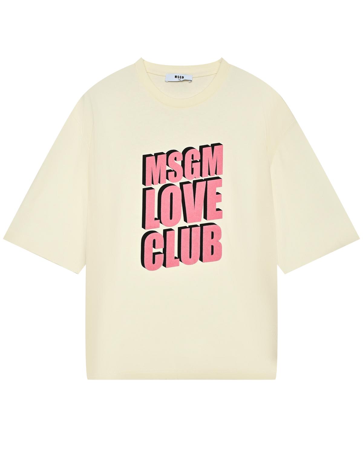 Футболка с принтом "MSGM LOVE CLUB"