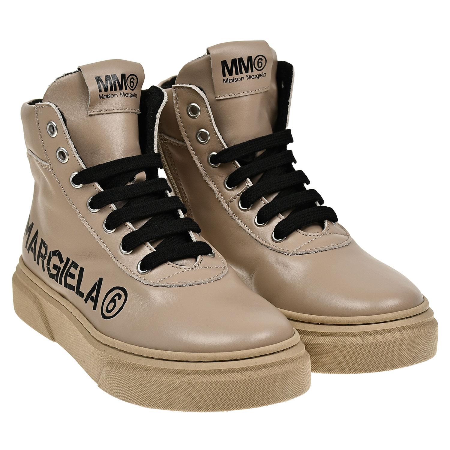 Высокие кеды с черным лого MM6 Maison Margiela