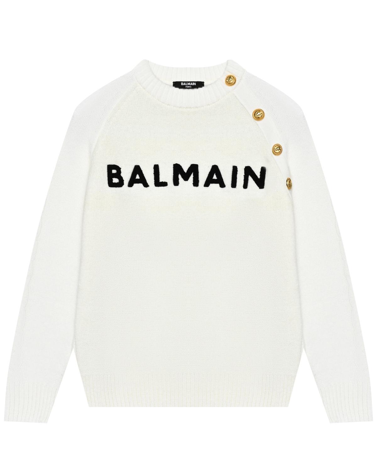 Джемпер из шерсти и кашемира с лого Balmain