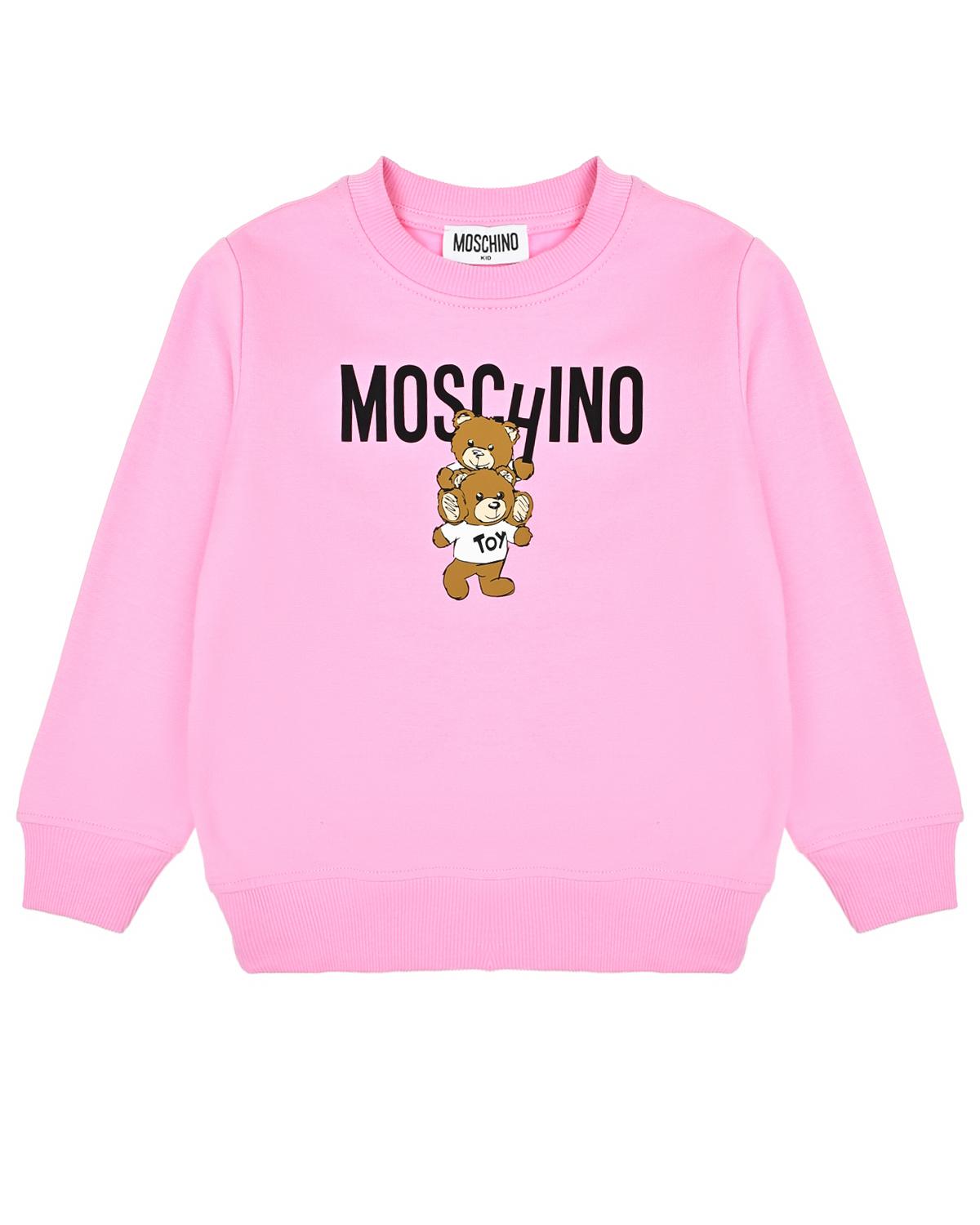 Свитшот с принтом "медвежонок", розовый Moschino