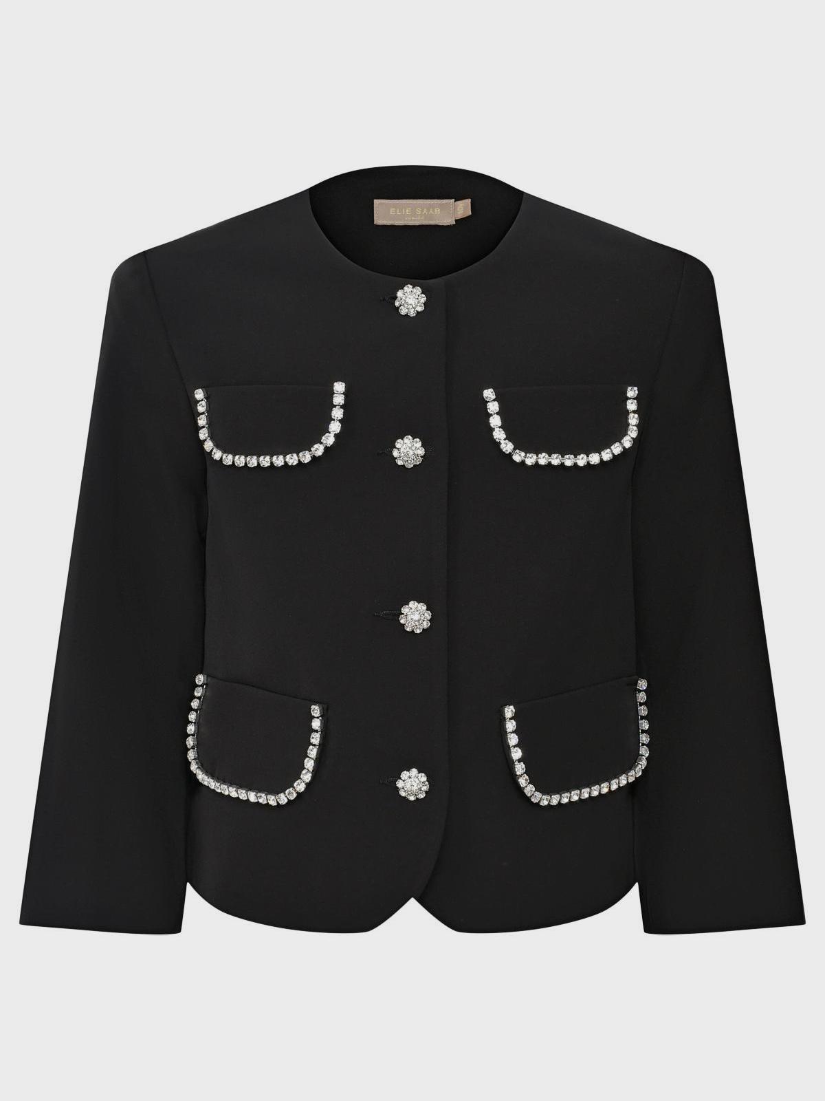 Elie Saab | Пиджак с декором из кристаллов, черный Elie Saab