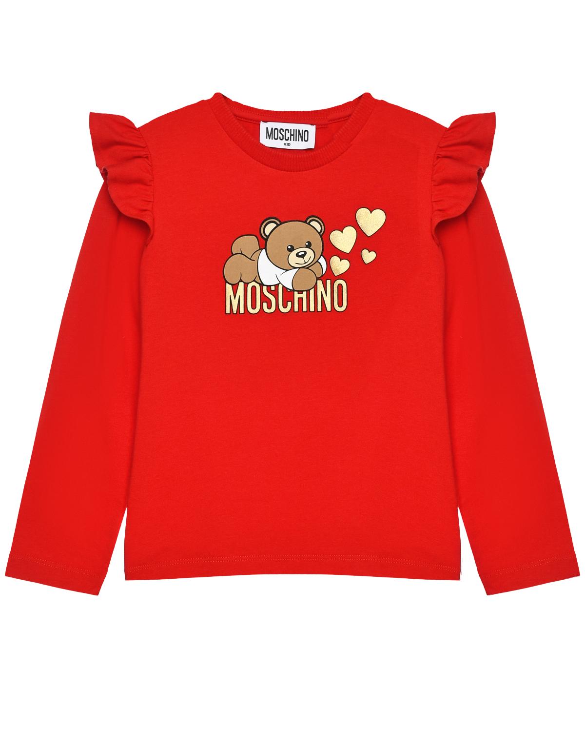 Толстовка с рюшами, красная Moschino