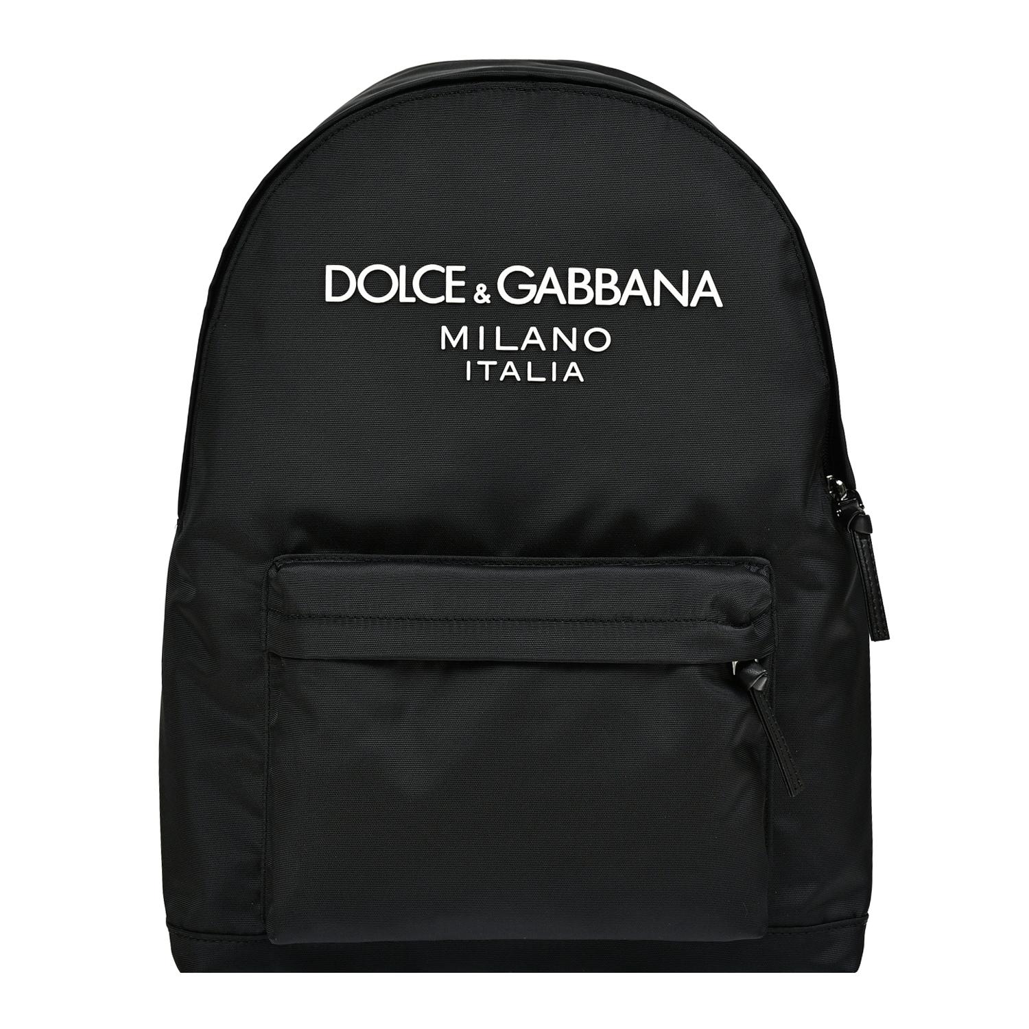 Рюкзак с белым лого, черный Dolce&Gabbana