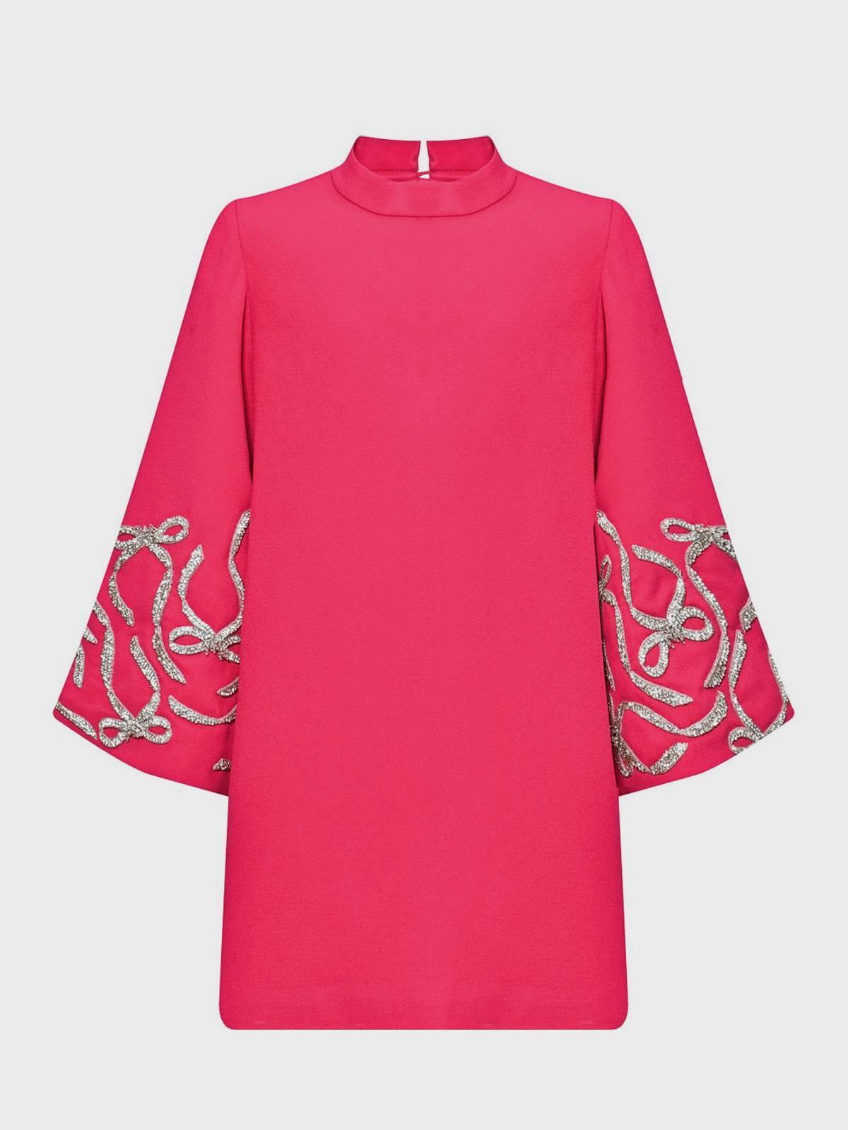 Maison Ava | Платье с бантиками из страз на широких рукавах Maison Ava