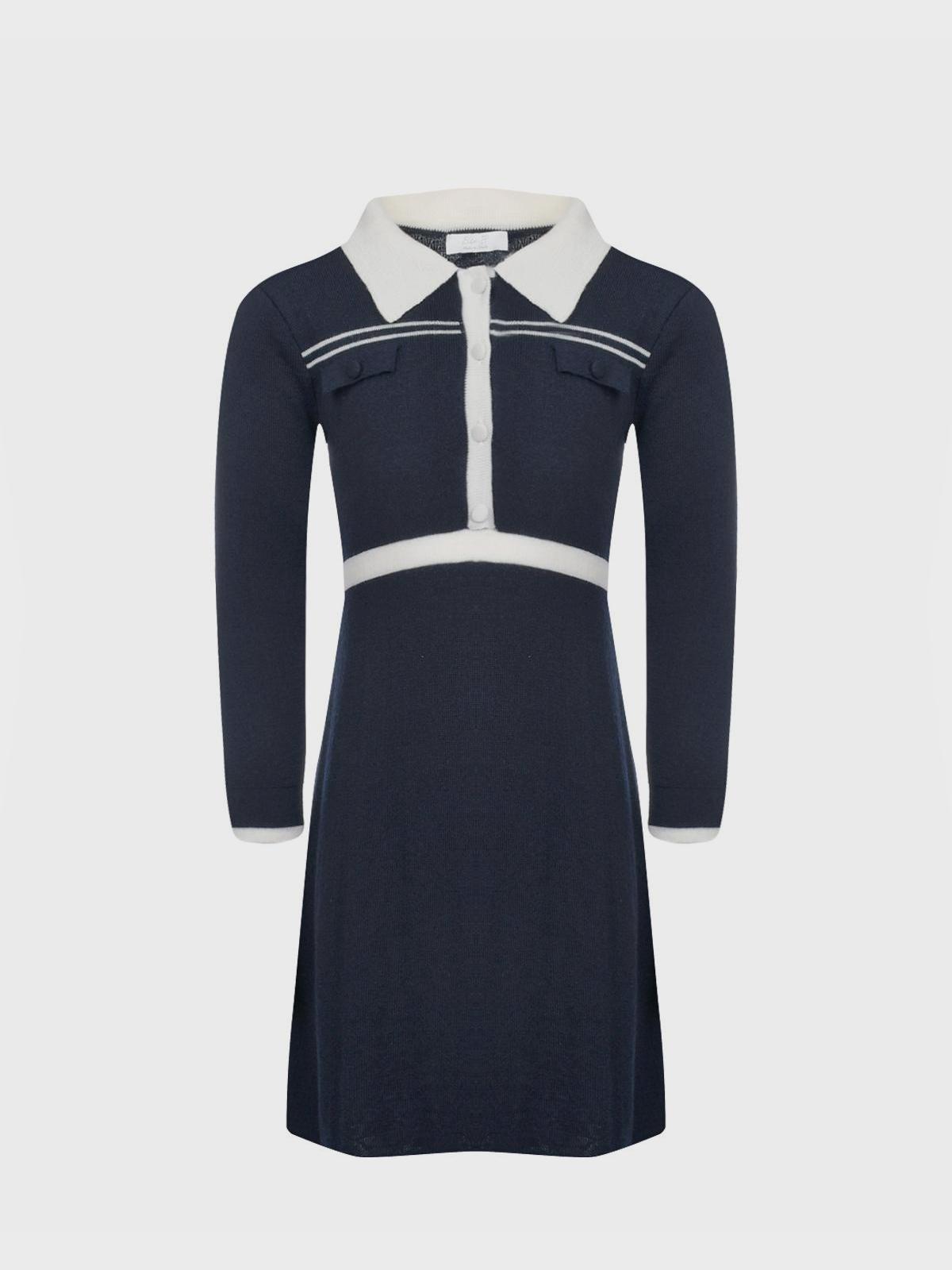 Ella B | Синее платье с белым воротником Ella B