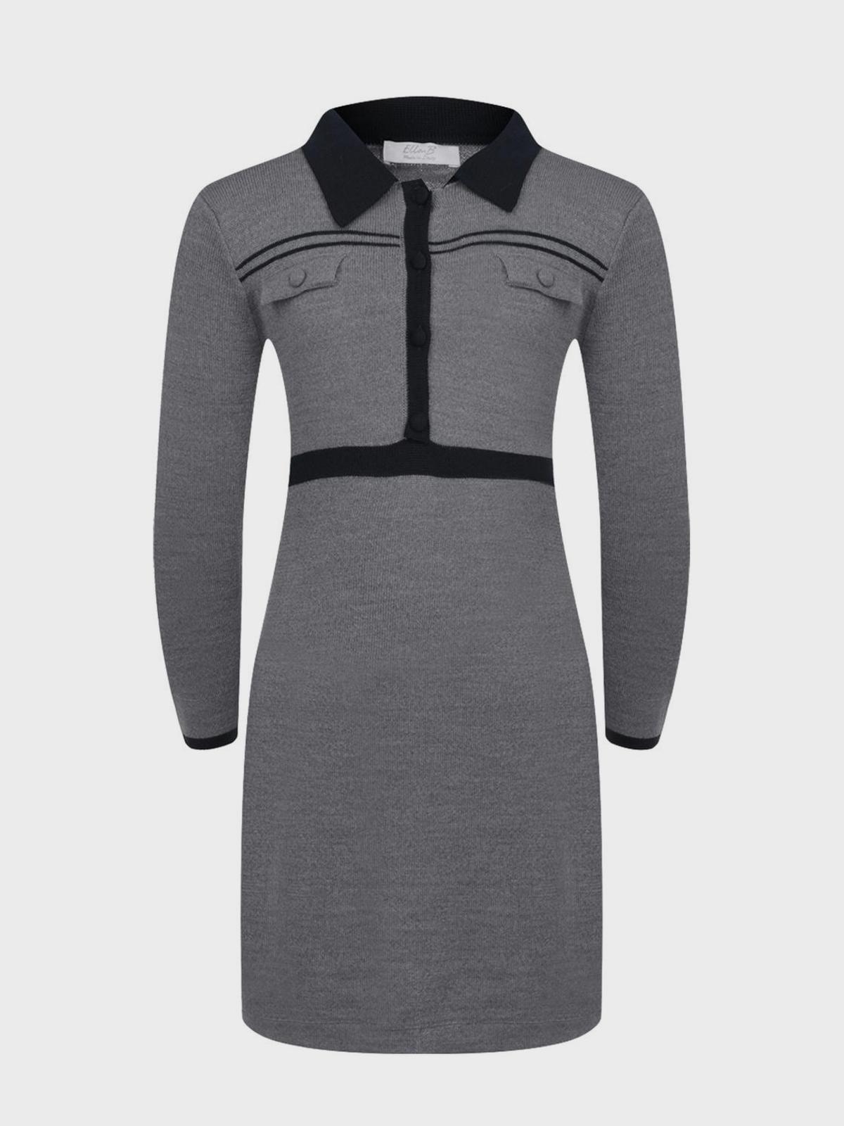 Ella B | Серое вязаное платье Ella B