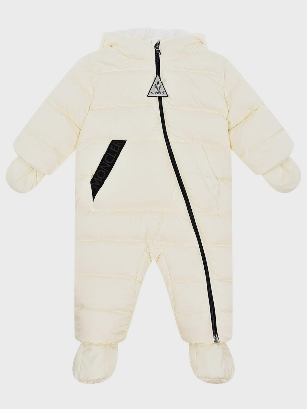 Moncler | Белый комбинезон с логотипом Moncler