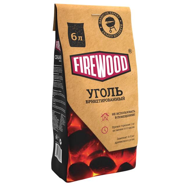 брикеты древесно-угольные FIREWOOD 1,8кг 6л