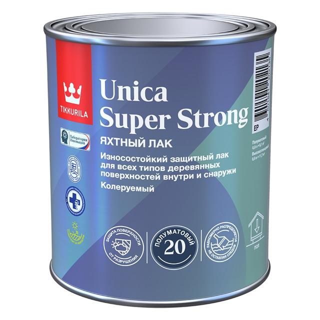 лак алкидно-уретановый TIKKURILA Unica Super Strong яхтный полуматовый 0,9л, арт.700014011