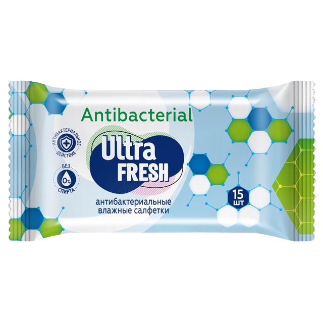 салфетки влажные ULTRAFRESH Antibacterial 15шт