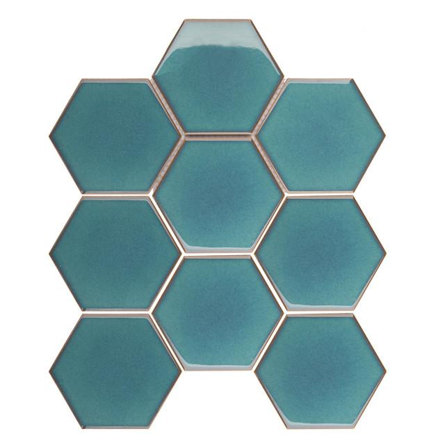 мозаика керамическая Hexagon big Green 256х295х6мм чип 107х95мм