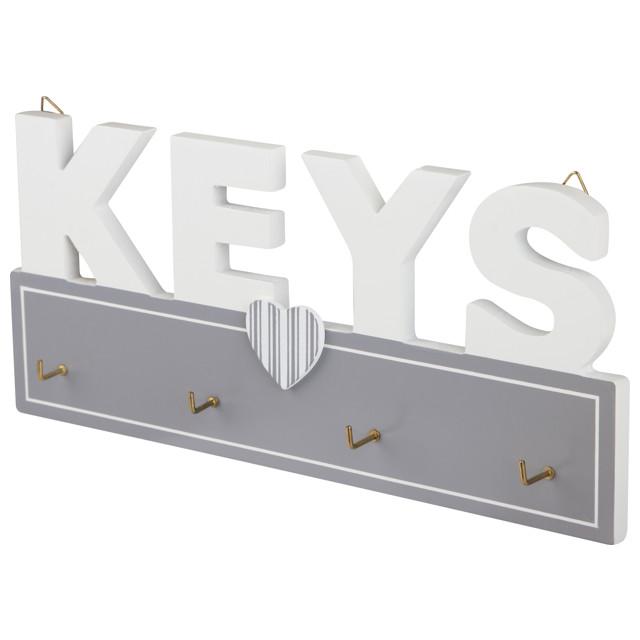 ключница KEYS 240х25х110мм МДФ/металл