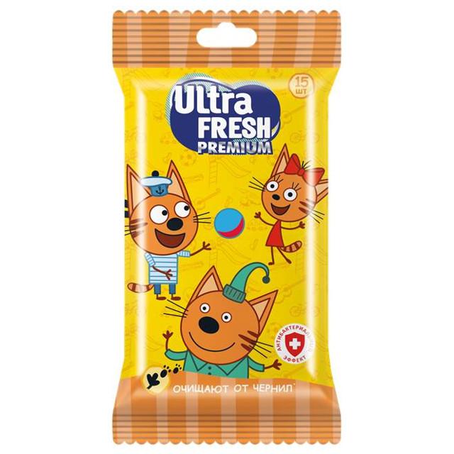 салфетки влажные ULTRAFRESH Premium Три Кота 15шт