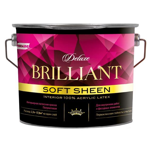 краска акриловая PARADE Deluxe brilliant soft sheen белая 2,7л, арт.0007406