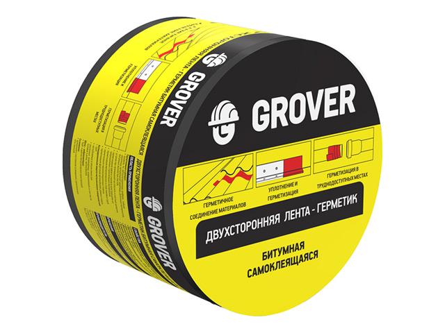 GROVER | лента герметик GROVER битумная двухсторонняя 75ммх3м черная, арт.4690405129923