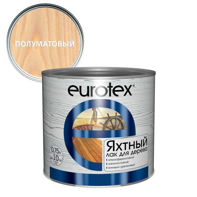 лак алкидно-уретановый EUROTEX яхтный 0,75л полуматовый, арт.80223