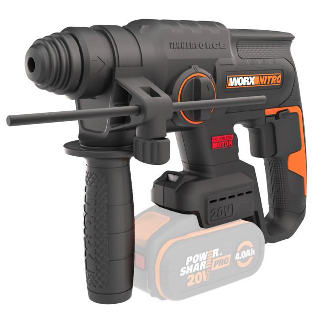 перфоратор аккумуляторный WORX WX381.9 бесщеточный 20В Li-Ion без АКБ и ЗУ