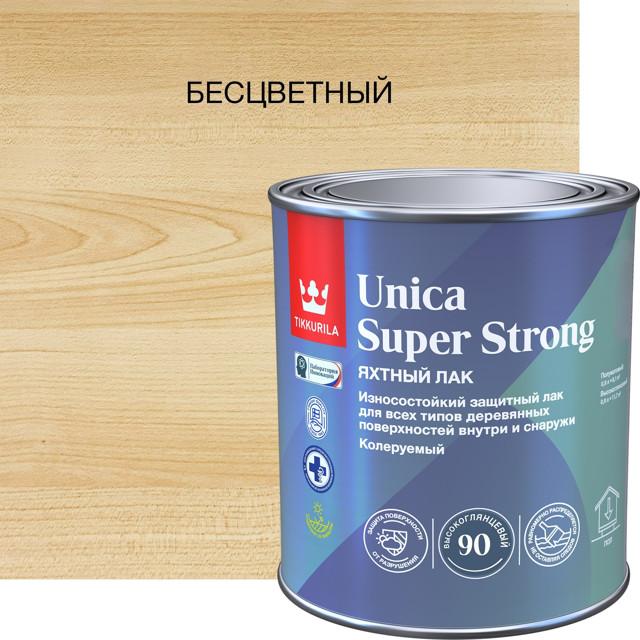 лак алкидно-уретановый TIKKURILA Unica Super Strong яхтный высокоглянцевый 0,9л, арт.700014008