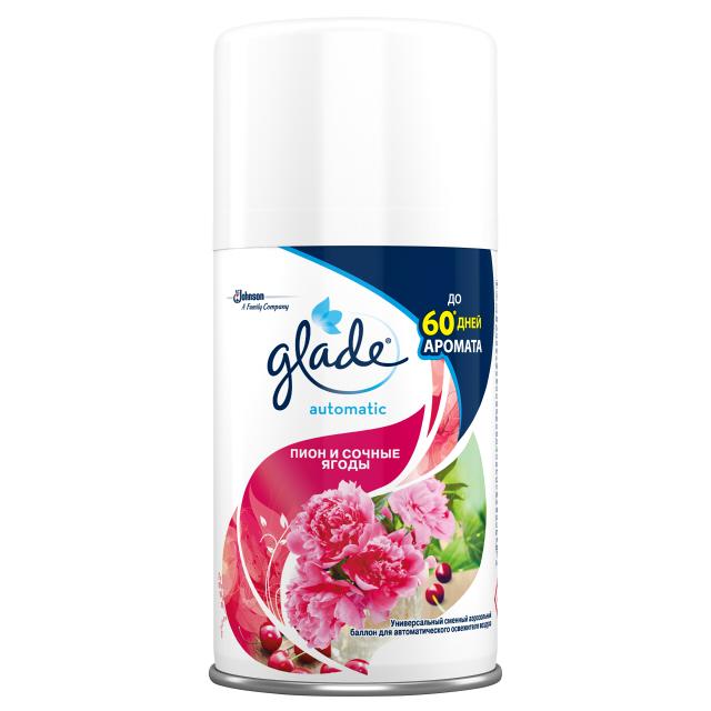 GLADE | освежитель GLADE Пион и Сочные ягоды 269мл смен.блок автомат.