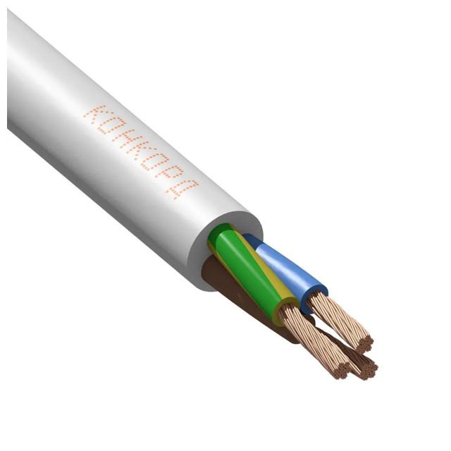 кабель ПВС Конкорд 3х6 гибкий круглый ГОСТ 20м белый