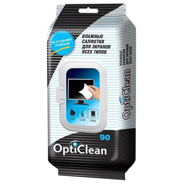 OPTICLEAN | салфетки влажные OPTICLEAN для экранов всех типов 90шт