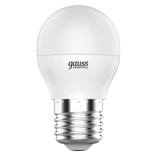 лампа Gauss Elementary 8Вт Е27 520Лм LED 3000К шар