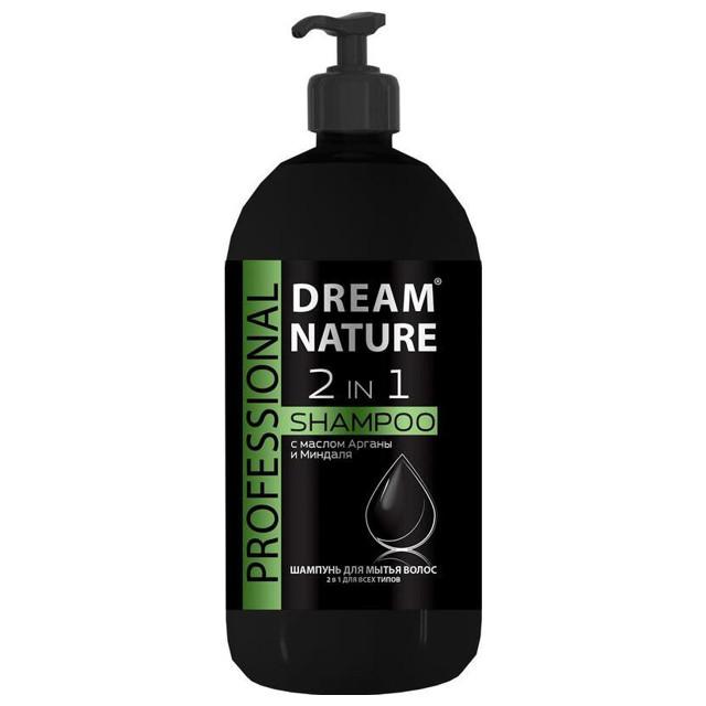 шампунь DREAM NATURE Professional 2в1 c маслом арганы и миндаля 1л