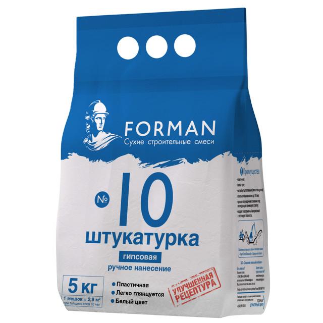 штукатурка гипсовая FORMAN 10 5кг, арт.Н0000013352