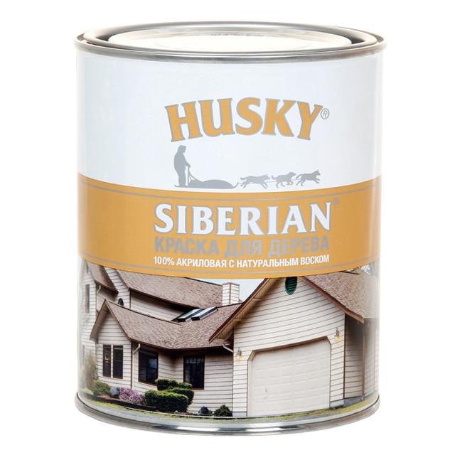 краска акриловая фасадная HUSKY SIBERIAN для дерева база С 0,9л, арт.28046