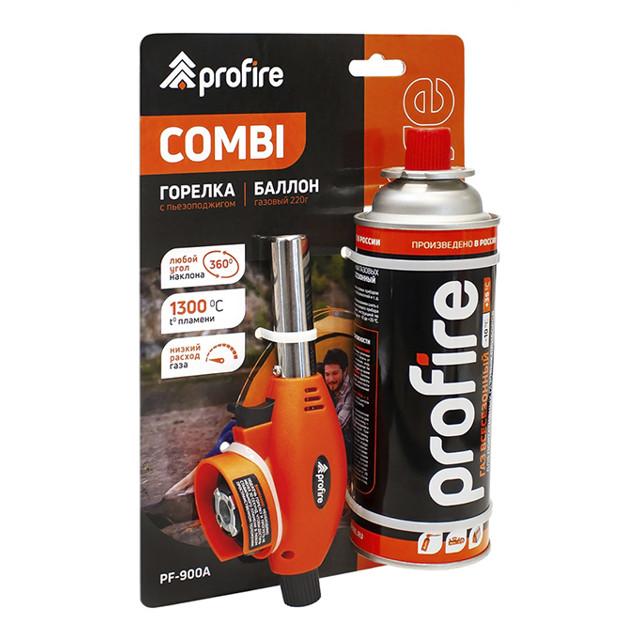 PROFIRE | набор горелка газовая PROFIRE COMBI + баллон цанговый 220гр