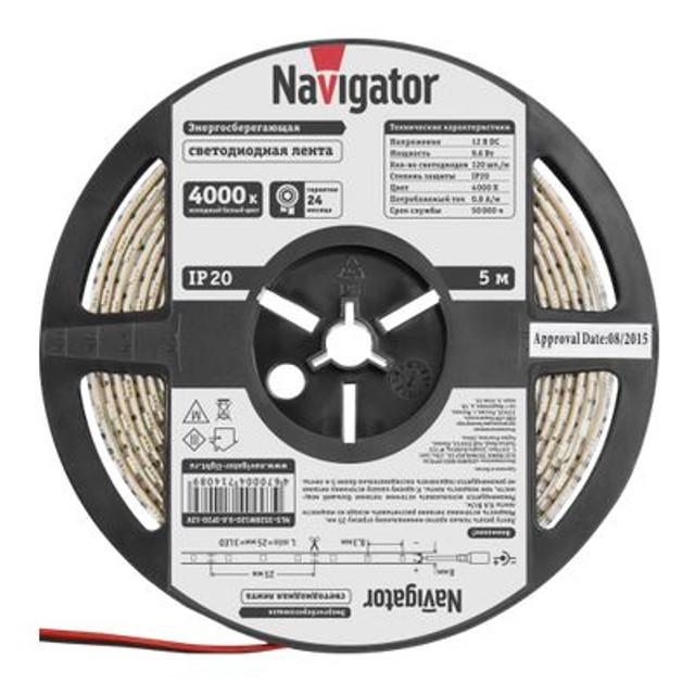 лента светодиодная Navigator 9,6Вт IP20 12В 4000К 5м