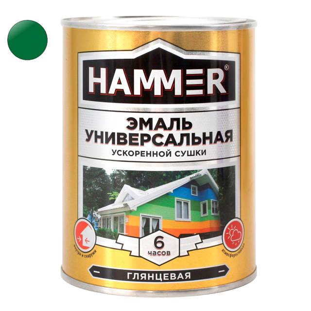 эмаль алкидная HAMMER ускоренной сушки 0,9кг зеленая, арт.ЭК000135034