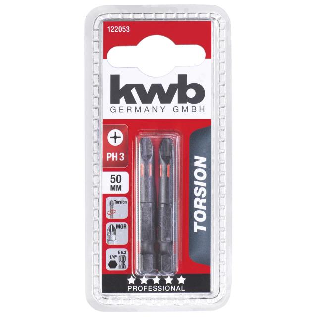 бита KWB PH3 50мм torsion 2шт