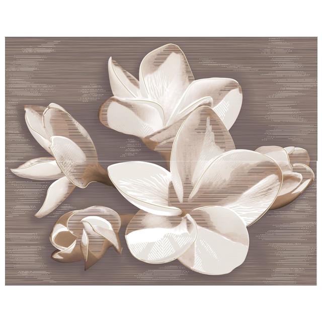 панно настенное AZORI Amati plumeria alba из 2 пл 50,5х40,2 коричневый