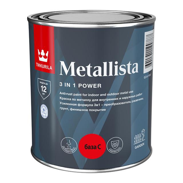 краска алкидная TIKKURILA Metallista по ржавчине 0,8л бесцветная, арт.710011842