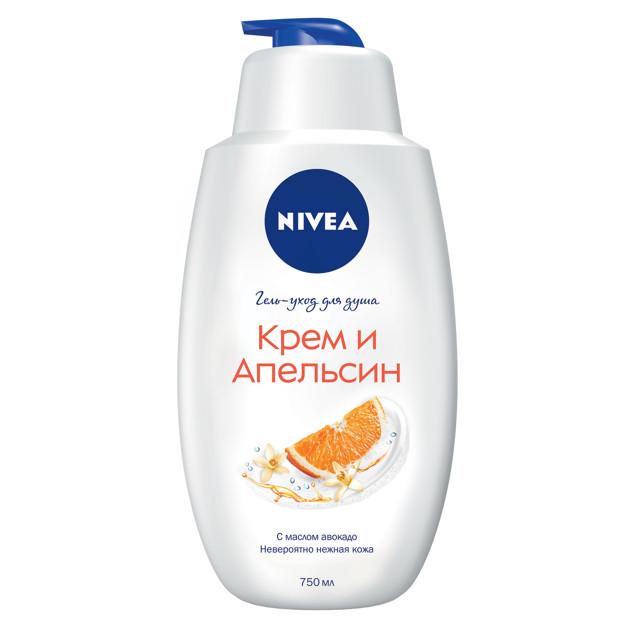 крем-гель для душа NIVEA Крем- апельсин, 750 мл