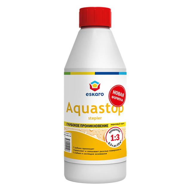 грунт акриловый ESKARO Aquastop Stepler укрепляющий концентрат 0,5л, арт.4630042541498