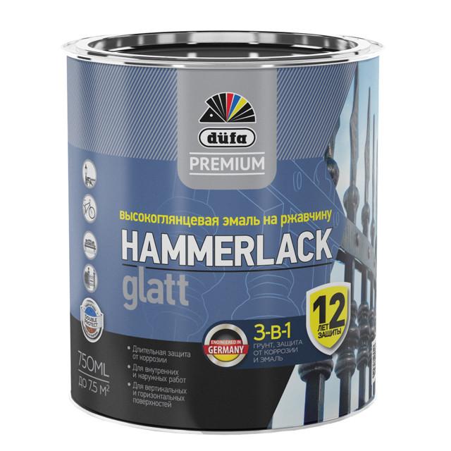 эмаль алкидная DUFA Hammerlack по ржавчине 0,75л RAL 1015 слоновая кость, арт.МП00-004925