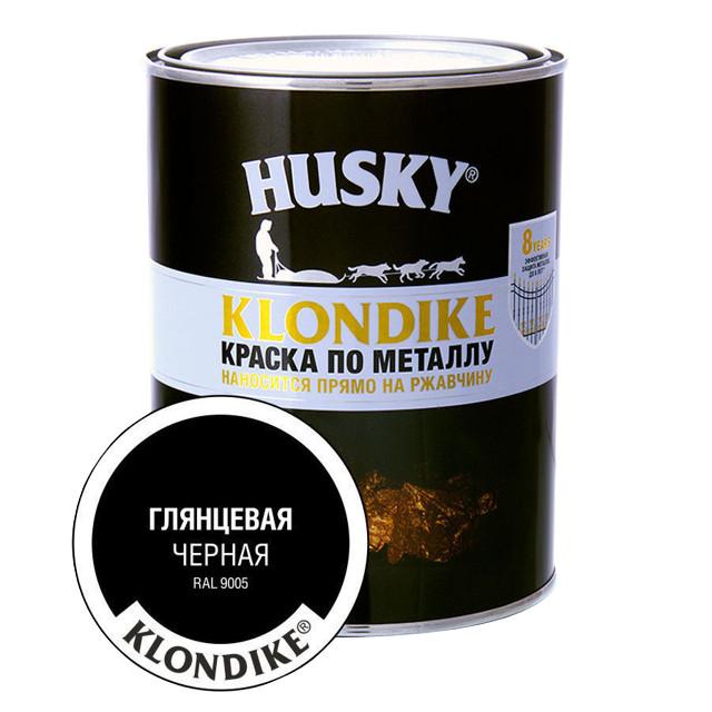 краска алкидная HUSKY-KLONDIKE по ржавчине 0,9л RAL 9005 черная, арт.25616