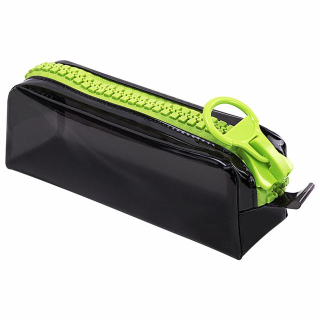 пенал BRAUBERG Neon green 22х8х6,5см на молнии ПВХ