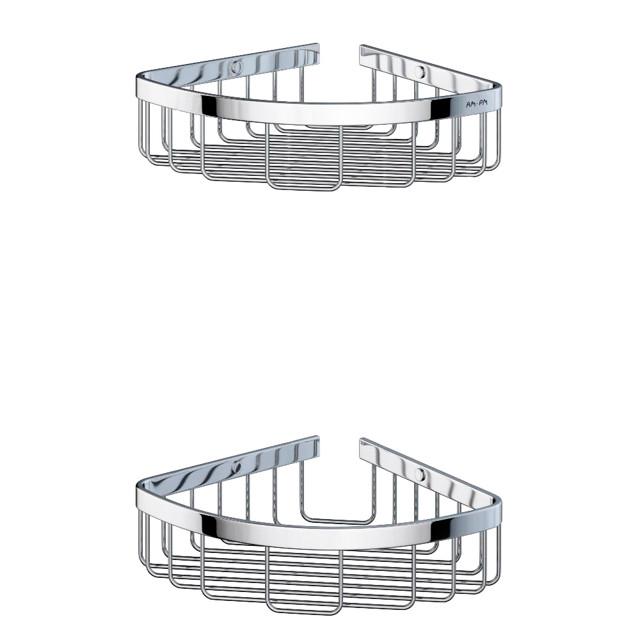 полка для ванной угловая 2-х ярусная AM.PM Sense L сталь хром