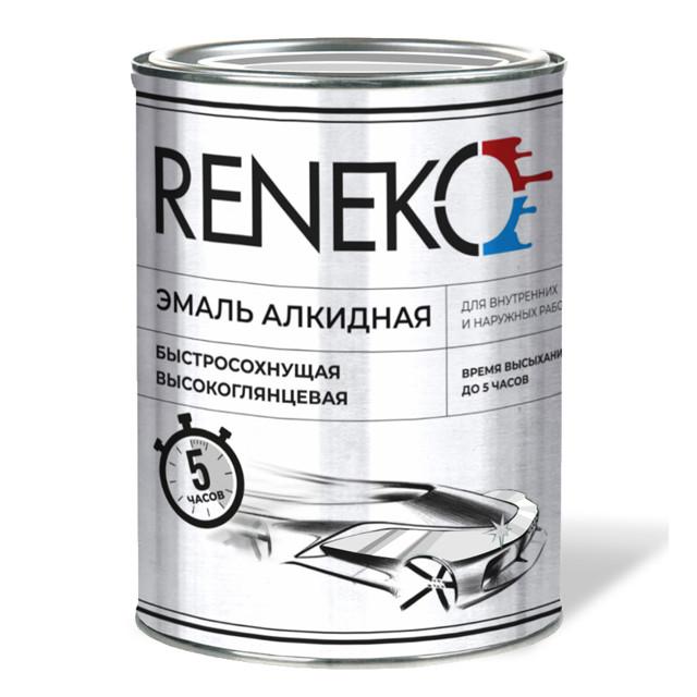 эмаль алкидная Reneko быстросохнущая высокоглянцевая белая 0,9кг, арт.T1-00014222