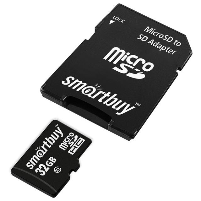 SMARTBUY | карта памяти micro SDHC SMARTBUY 32GB Class 10 с адаптером SD LE