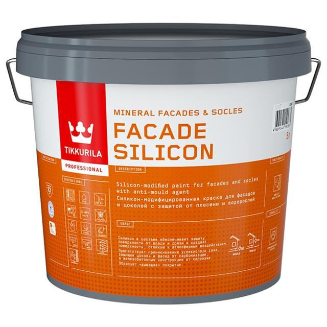 краска акриловая фасадная TIKKURILA Facade Silicon база C 5л бесцветная, арт.700011479