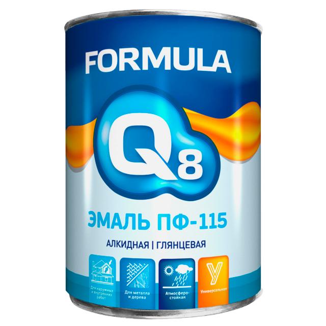 Q8 | эмаль Q8 Formula ПФ-115 0,9кг красно-коричневая, арт.ЭК000133822