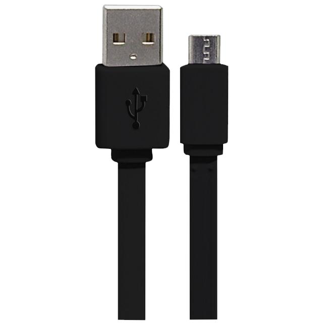 ZIPOWER | дата-кабель USB-micro 1м резиновая оплетка черный