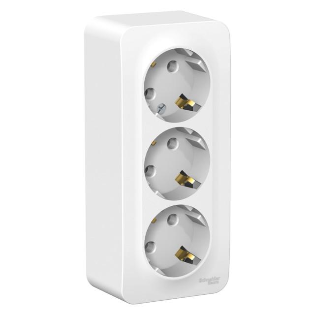 розетка 3 поста SYSTEME ELECTRIC Blanca 3-я с/з б/ш 16А 250В белый